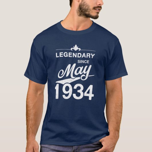 90th Birthday 90 Year Old Born in May 1934 Gift fu T-shirt (Voorkant)