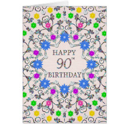 90th Birthday Abstract Flowers