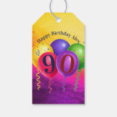 90th Birthday Balloon Confetti Party Cadeaulabel (Achterkant)
