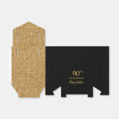 90th Birthday Black Gold Glitter Thank You Bedankdoosjes (Uitgevouwen)