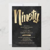 90th Birthday Black Gold Kaart (Voorkant)