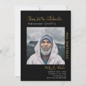 90th Birthday Black Kaart (Voorkant)