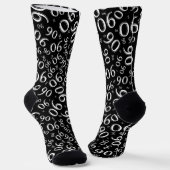 90th Birthday Black/White Random Number Pattern 90 Sokken (Gebogen)