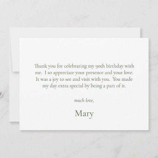 90th Birthday Blue Hydrangeas Bedankkaart (Achterkant)