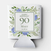 90th Birthday Blue Hydrangeas Blikjeskoeler (Achterkant)