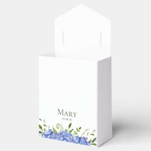 90th Birthday Blue Hydrangeas Hartelijk dank Bedankdoosjes (Geopend)