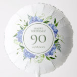 90th Birthday Blue Hydrangeas Large Ballon<br><div class="desc">Deze grote 90e verjaardagsballon met de naam en geboortedatum van het verjaardagsmeisje, mooie waterverf blauwe hydrangeas, en een wijze natuurlijke groenerie zal verbluffend zijn bij je verjaardagsfeest. Deze florale aangepaste ballonnen zullen een extra speciale aanraking aan uw decor toevoegen. Om hen te maken uw eigen uitgezochte Personaliseer deze sjabloon en...</div>