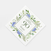 90th Birthday Blue Hydrangeas Servet (Hoek)