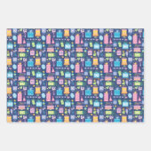 90th Birthday Cake Cadeaus Ballonnen Blauw Inpakpapier Vel (Voorkant 2)