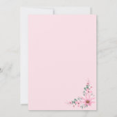 90th Birthday Card For Women Pink Flower Kaart (Achterkant)