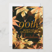 90th Birthday Celebration Autumn Custom Invitation Kaart (Voorkant)
