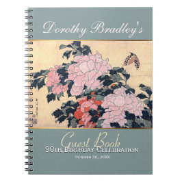90th Birthday Celebration Butterfly Custom Guest B Notitieboek