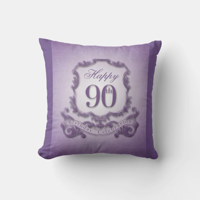 90th Birthday Celebration with Message back Pillow Kussen (Voorkant)