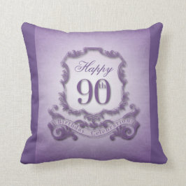 90th Birthday Celebration with Message back Pillow Kussen