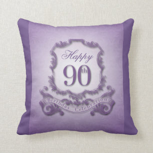 90th Birthday Celebration with Message back Pillow Kussen