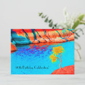 90th Birthday Celebration Yellow Tree, kleurrijk Kaart (Staand voorkant)