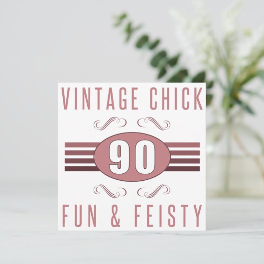 90th Birthday  Chick Kaart (Staand voorkant)