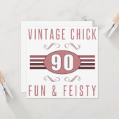 90th Birthday  Chick Kaart (Voorkant / Achterkant in situ)