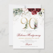 90th birthday Elegant Milestone invitation RSVP Kaartje (Voorkant)