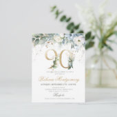 90th birthday Elegant Milestone invitation RSVP Kaartje (Staand voorkant)