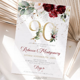90th birthday Elegant Milestone invitation RSVP Kaartje