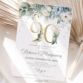 90th birthday Elegant Milestone invitation RSVP Kaartje