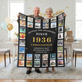 90th Birthday Family Memories Photo Collage  Fleece Deken