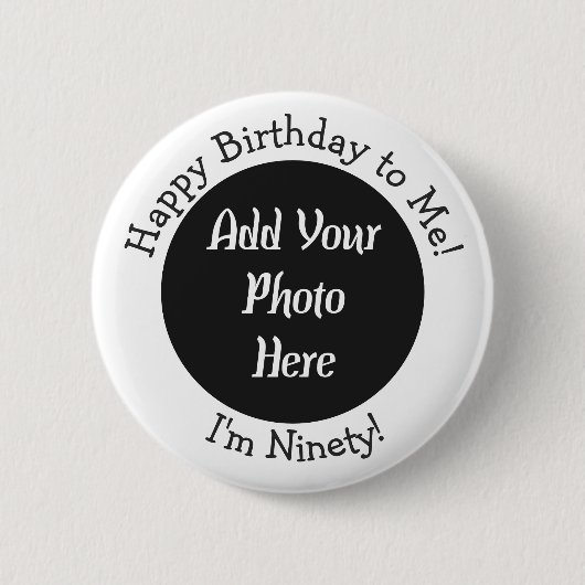 90th Birthday Foto Button toevoegen (Voorkant)