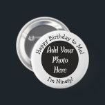 90th Birthday Foto Button toevoegen<br><div class="desc">Aangepaste 90e verjaardag foto partij benodigdheden.</div>