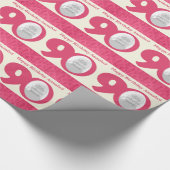 90th Birthday foto leuke roze roze inslag Cadeaupapier (Hoek)