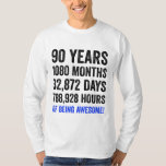 90th Birthday // Funny Mannen Birthday Countdown T-shirt<br><div class="desc">Viel iemands verjaardag met deze grappige "90 jaar Geweldige zijn" Countdown TShirt!</div>