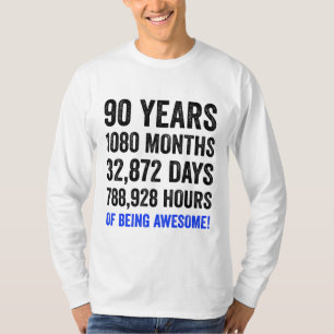 90th Birthday // Funny Mannen Birthday Countdown T-shirt