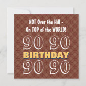 90th Birthday Funny NOT Over the Hill Z90C Kaart (Achterkant)