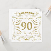 90th Birthday Gag Gift Kaart (Voorkant / Achterkant in situ)