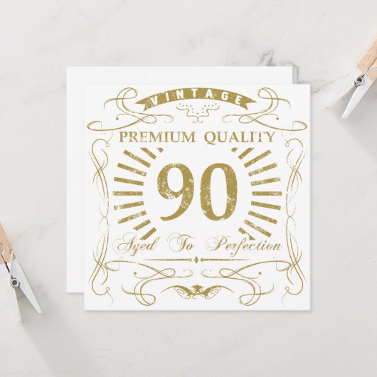 90th Birthday Gag Gift Kaart (Voorkant / Achterkant in situ)