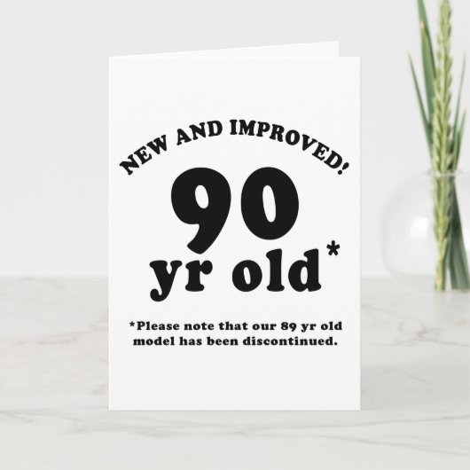 90th Birthday Gag Gifts Kaart (Voorkant)