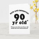 90th Birthday Gag Gifts Kaart (Gele Bloem)