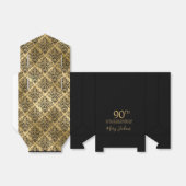 90th Birthday Gold Damask Thank You Bedankdoosjes (Uitgevouwen)