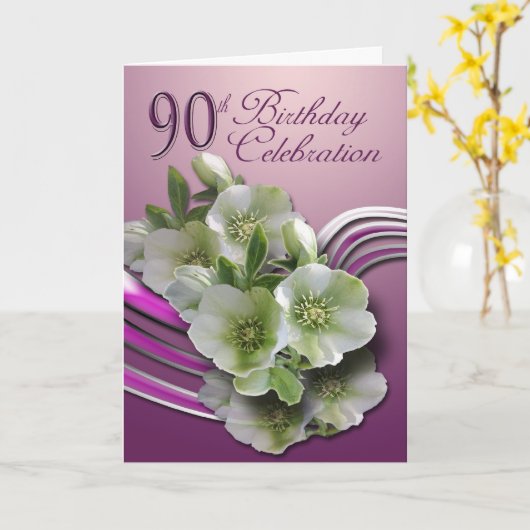 90th Birthday Greeting Card Kaart (Gele Bloem)