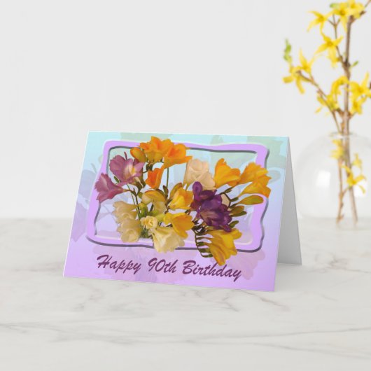 90th Birthday Greeting Card Kaart (Gele Bloem)