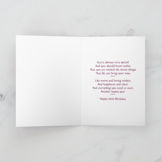 90th Birthday Greeting Card Kaart (Binnen)
