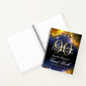 90th Birthday Guestbook Party Sparkles Gold Notitieboek (Binnen)