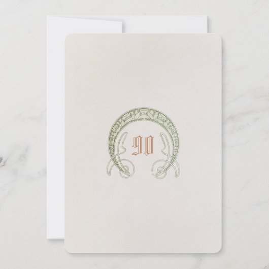 90th Birthday Invitation Art Nouveau W. Morris Kaart (Achterkant)