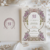 90th Birthday Invitation Art Nouveau W. Morris Kaart