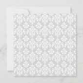 90th Birthday Invitation Black and White Damask Kaart (Achterkant)