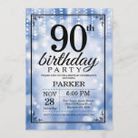 90th Birthday Invitation Blue Glitter Kaart<br><div class="desc">90th Birthday Invitation met Blue String Lights met Blue Glitter Background. Blauwe verjaardag. Volwassen verjaardag. Mannen of vrouwen uitgenodigd. 13e 15e 16e 18e 21e 30e 40e 50e 60e 70e 90e 100e, elke leeftijd. Voor verdere aanpassing, te klikken gelieve de knoop "van de Aanpassing het"en ons ontwerphulpmiddel te gebruiken om deze...</div>