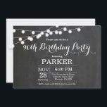 90th Birthday Invitation Chalkboard Kaart<br><div class="desc">90th Birthday Invitation with String Lights Chalkboard Background 13e 15e 16e 18e 21e 30e 40e 50e 60e 70e 90e 100e,  elke leeftijd. Voor verdere aanpassing,  te klikken gelieve de knoop "van de Aanpassing het"en ons ontwerphulpmiddel te gebruiken om deze sjabloon te wijzigen.</div>