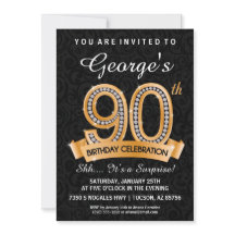 90th Birthday Invitation Diamond Milestone Invite