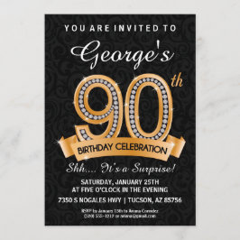 90th Birthday Invitation Diamond Milestone Invite Kaart