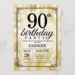 90th Birthday Invitation Gold Glitter Kaart<br><div class="desc">90th Birthday Invitation met Gold String Lights met Gold Glitter Background. Gouddag. Volwassen verjaardag. Mannen of vrouwen uitgenodigd. 13e 15e 16e 18e 21e 30e 40e 50e 60e 70e 90e 100e, elke leeftijd. Voor verdere aanpassing, te klikken gelieve de knoop "van de Aanpassing het"en ons ontwerphulpmiddel te gebruiken om deze sjabloon...</div>